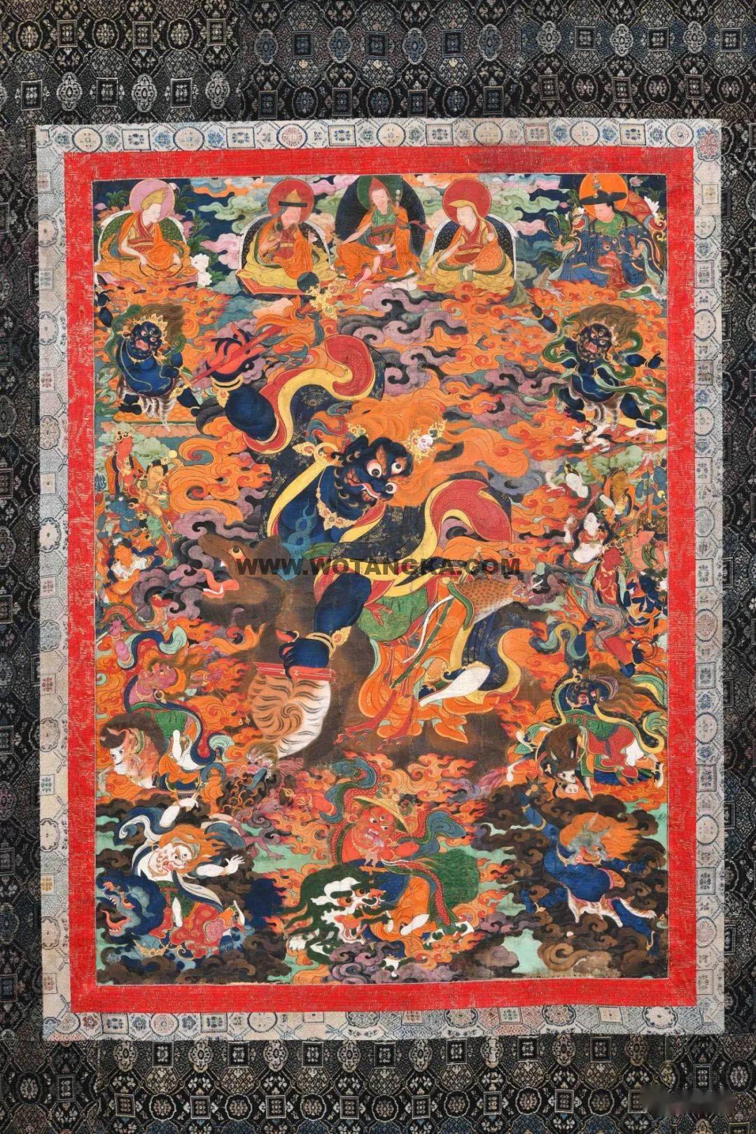 沃唐卡编号AC76901：骑羊护法