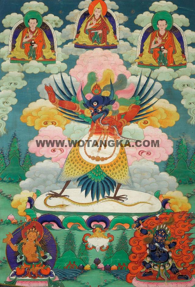 沃唐卡编号AC78627:大鹏金翅鸟