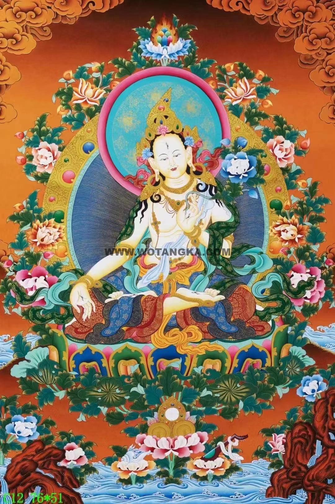 编号138-200216：彩绘唐卡-白度母（76*51CM左右）