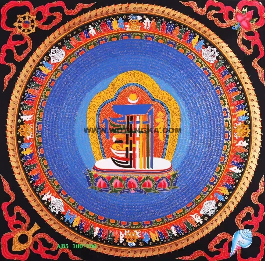 编号138-201850：彩绘唐卡-十相自在坛城（100*100CM左右）