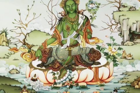 编号138-331198：嘎玛嘎赤-绿度母（75*50CM左右）