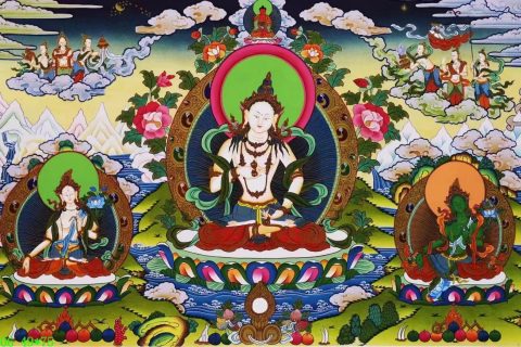 编号138-358709：彩绘唐卡-金刚萨埵（49*75CM左右）