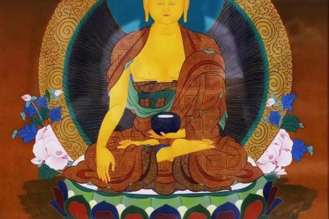 编号138-567020：彩绘唐卡-释迦牟尼佛（60*40CM左右）