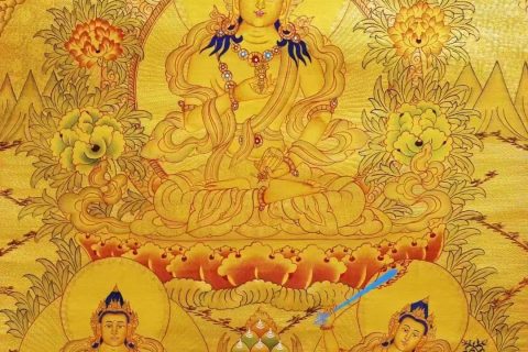 编号138-820277：黄金唐卡-金刚萨埵（76*50CM左右）