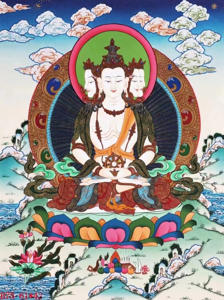 编号138-872106：彩绘唐卡-四面大日如来（61*42CM左右）
