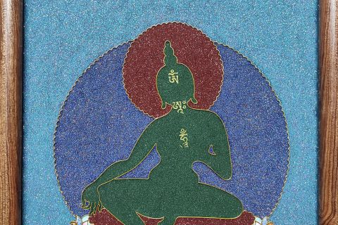 编号138-996094：掐丝唐卡-绿度母（36**26CM左右）