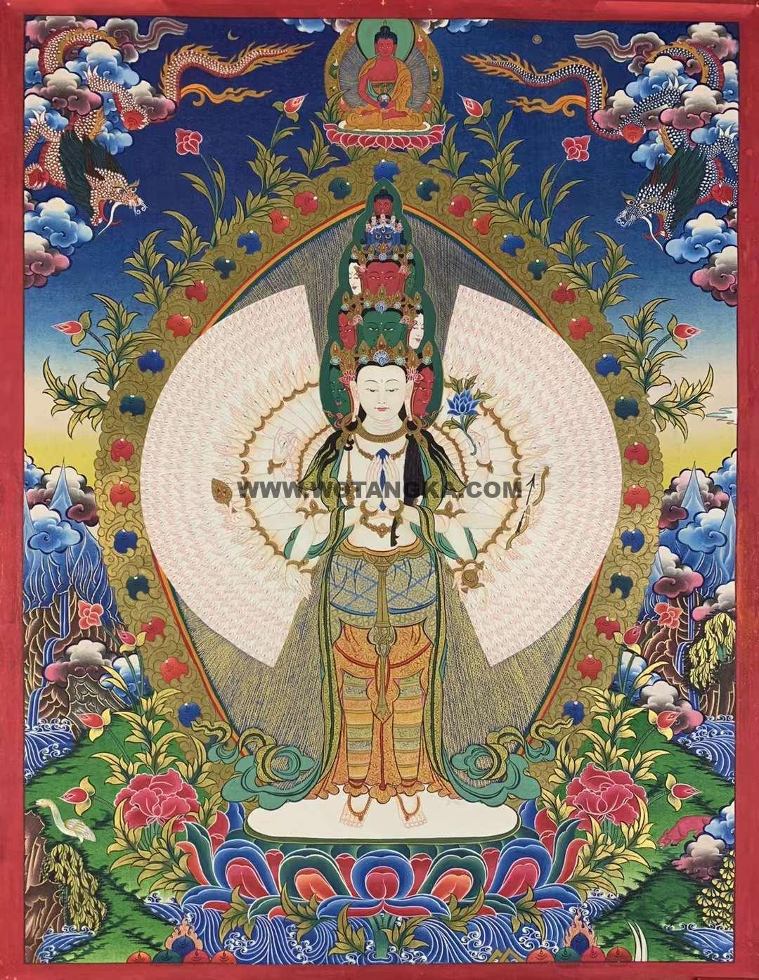 编号155-596594:彩绘唐卡-千手观音(70*50CM左右)