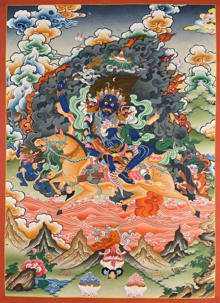 编号155-940327：彩绘唐卡-吉祥天母（70*50CM左右）