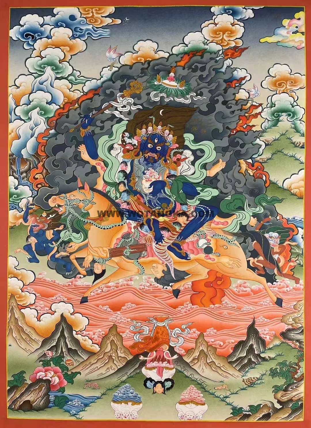 编号155-940327:彩绘唐卡-吉祥天母(70*50CM左右)