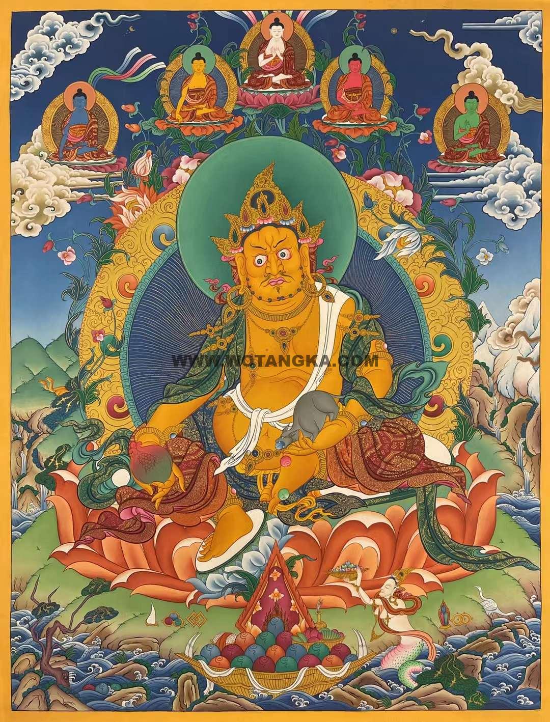 编号160-774904:彩绘唐卡-黄财神(80*60CM左右)