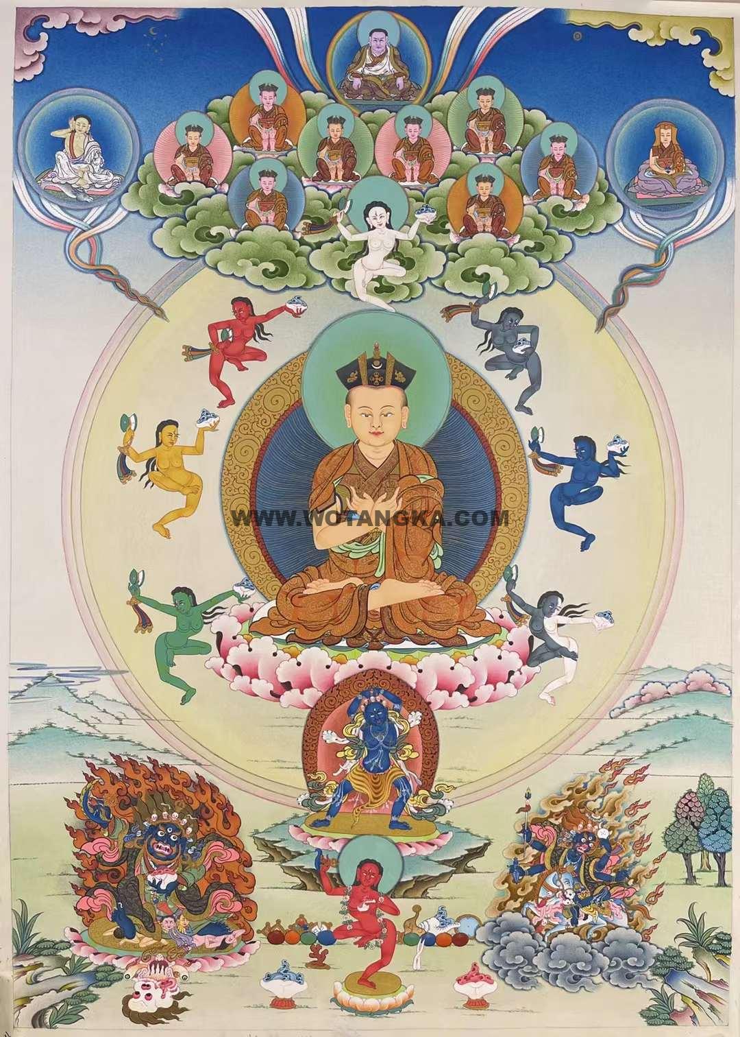 编号160-798439：彩绘唐卡-八世噶玛巴（65*45CM左右）