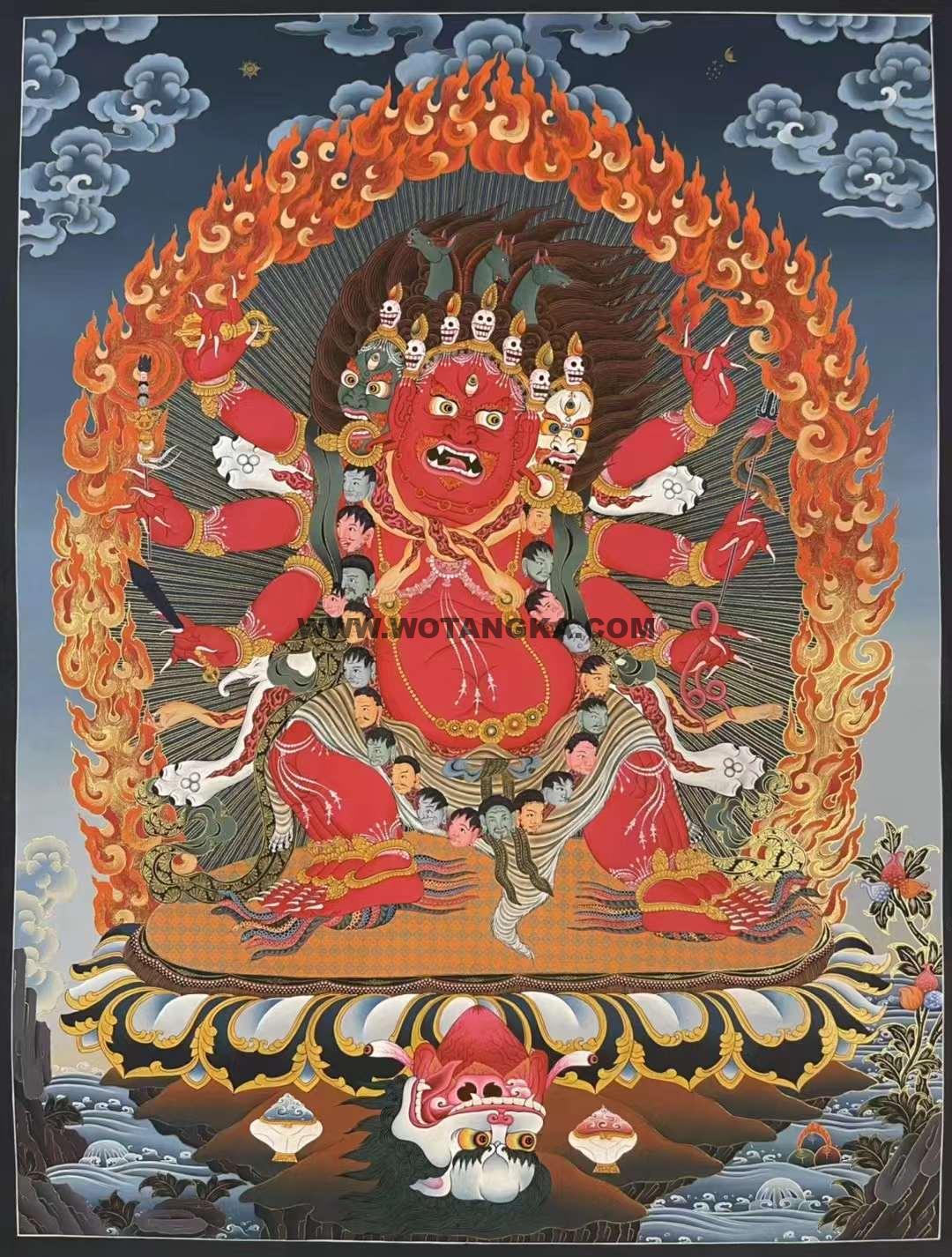 编号160-981309:彩绘唐卡-马头金刚(60*45CM左右)