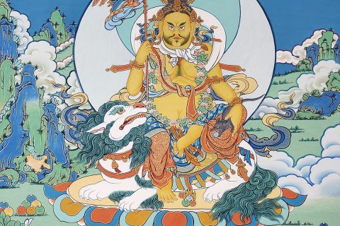 编号188-146395：彩绘唐卡-财宝天王（60*45CM左右）