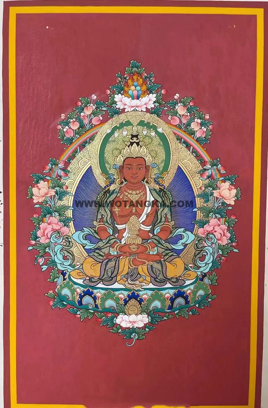 编号188-198786:红金唐卡-长寿佛(90*60CM左右)