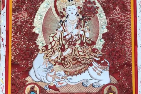 编号188-875253：红金唐卡-普贤菩萨（100*70CM左右）
