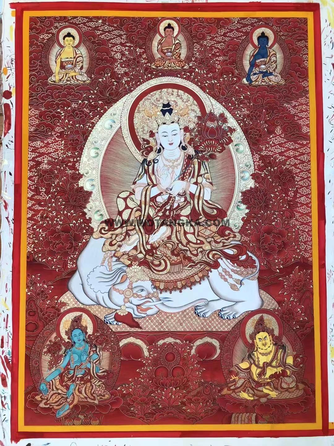 编号188-875253:红金唐卡-普贤菩萨(100*70CM左右)