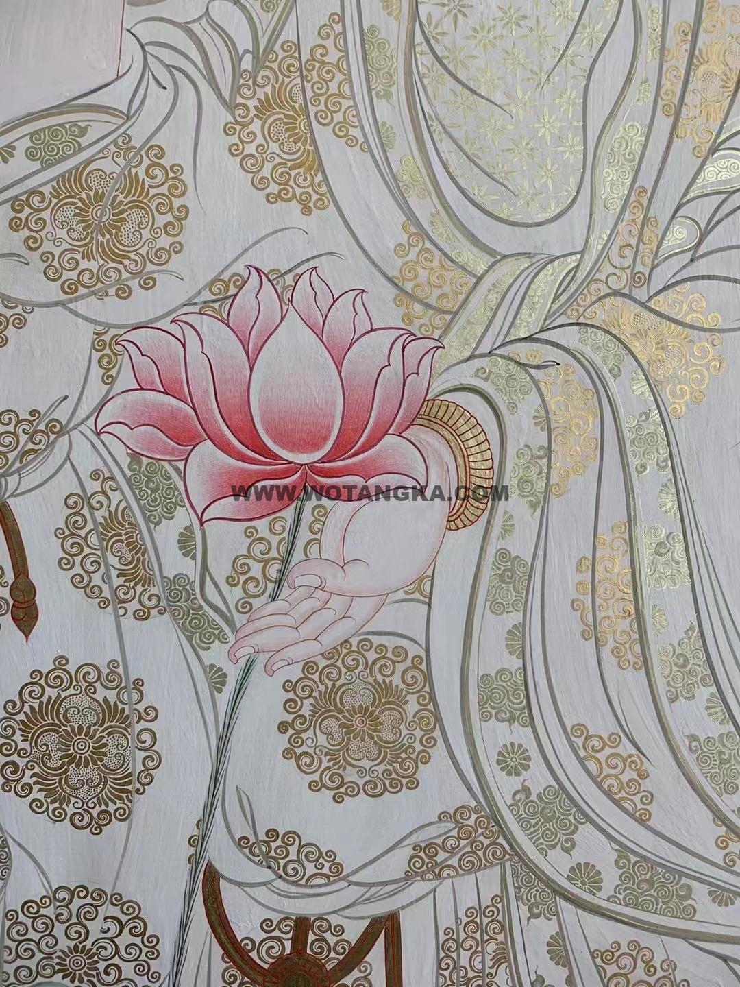 编号188-208492:红金唐卡-持莲观音(100*70CM左右)