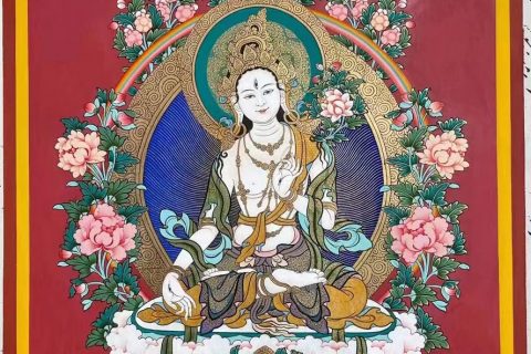 编号188-229219：红金唐卡-白度母（90*60CM左右）