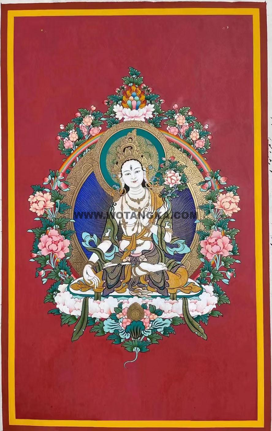 热贡-东智加·画院:红金唐卡-白度母(90*60CM左右)