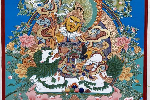 编号188-248097：彩绘唐卡-财宝天王（60*40CM左右）