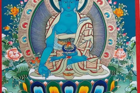 编号188-339737：彩绘唐卡-药师佛（50*40CM左右）