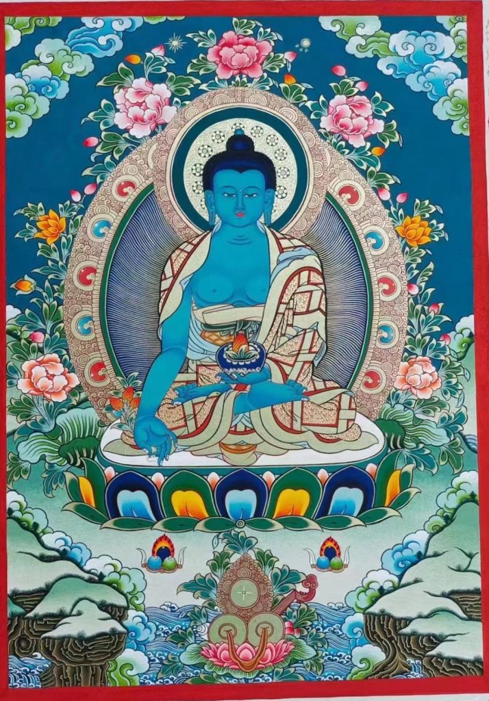 编号188-339737：彩绘唐卡-药师佛（50*40CM左右）