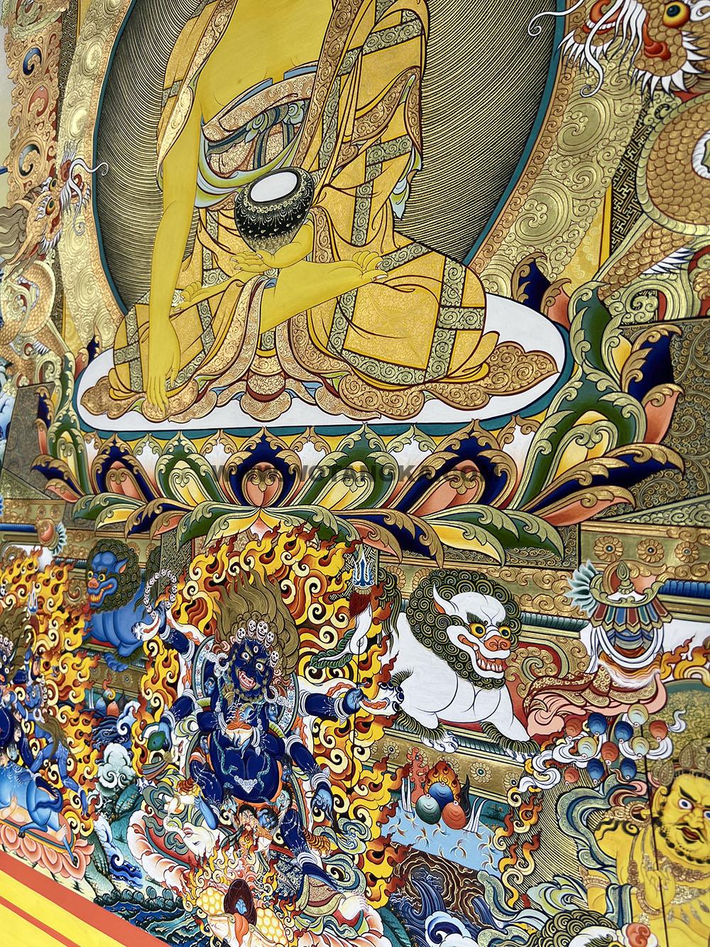 热贡-扎巴·画院：彩绘唐卡-释迦牟尼佛（100*72CM左右）