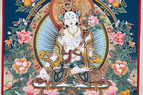 编号188-386278：彩绘唐卡-白度母（60*40CM左右）