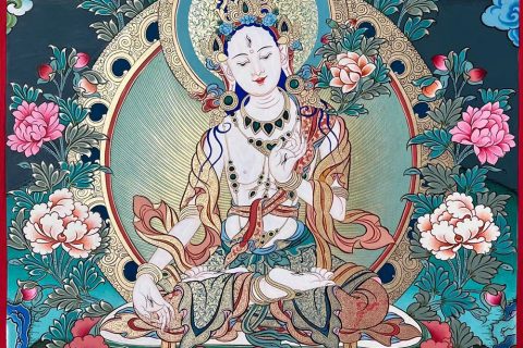 编号188-468023：彩绘唐卡-白度母（50*35CM左右）
