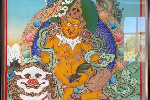 编号188-470470：彩绘唐卡-财宝天王（70*43CM左右）
