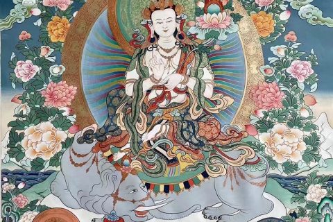 编号188-473124：彩绘唐卡-普贤菩萨（100*70CM左右）