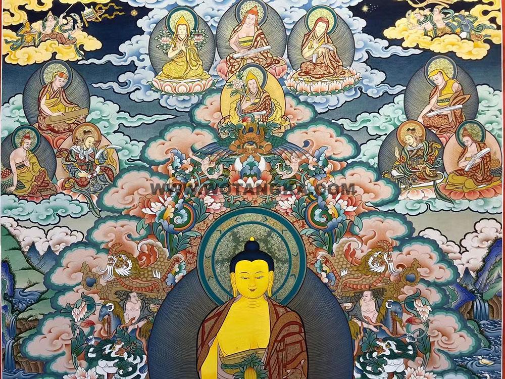 热贡-东智加·画院:彩绘唐卡-释迦牟尼佛(100*70CM左右)