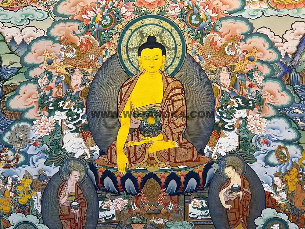 热贡-东智加·画院:彩绘唐卡-释迦牟尼佛(100*70CM左右)