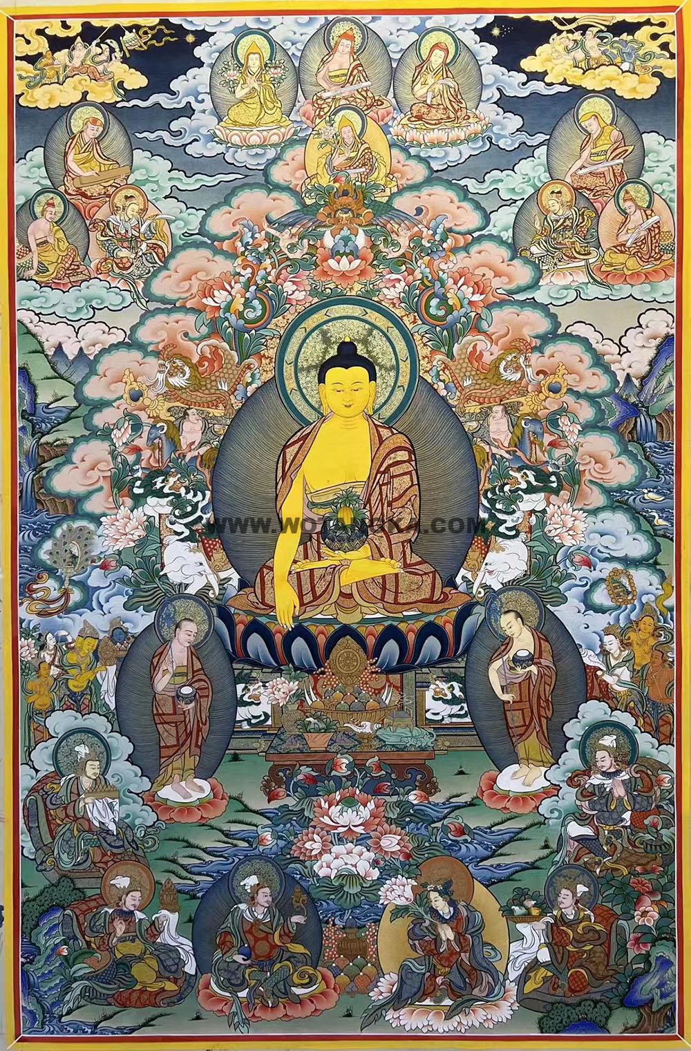 热贡-东智加·画院:彩绘唐卡-释迦牟尼佛(100*70CM左右)