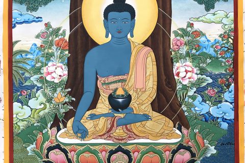 编号188-552119：彩绘唐卡-药师佛（70*50CM左右）
