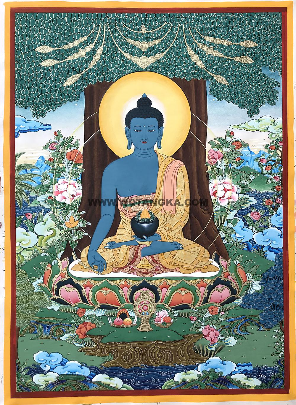 编号188-552119:彩绘唐卡-药师佛(70*50CM左右)