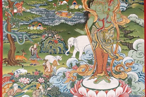 编号188-593979：彩绘唐卡-绿度母·救八难度母（120*80CM左右）