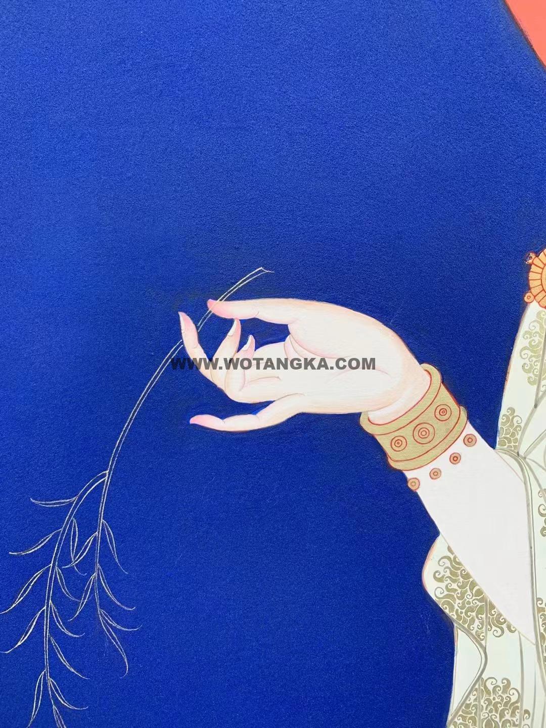 热贡-东智加·画院:彩绘唐卡-杨柳枝观世音菩萨(120*90CM左右)
