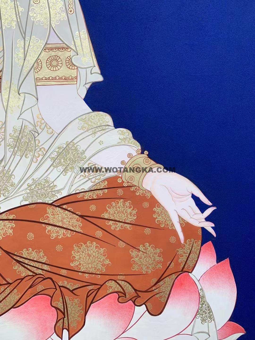 热贡-东智加·画院：彩绘唐卡-杨柳枝观世音菩萨（120*90CM左右）