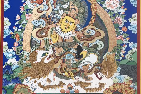 编号188-819243：彩绘唐卡-财宝天王·五方财神（100*70CM左右）