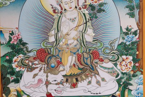 编号188-847264：彩绘唐卡-普贤菩萨（75*55CM左右）