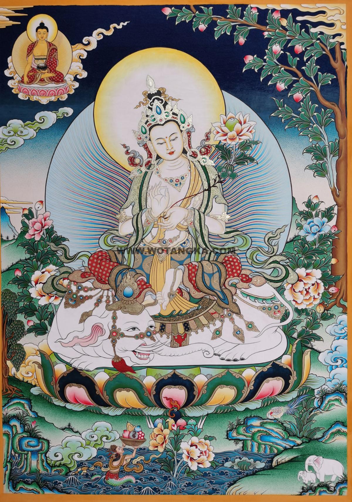 编号188-847264:彩绘唐卡-普贤菩萨(75*55CM左右)