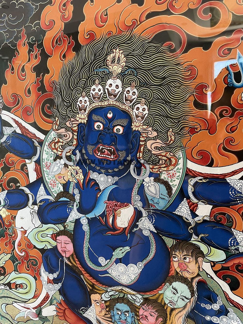 编号188-856491:彩绘唐卡-六臂玛哈嘎拉(60*47CM左右)