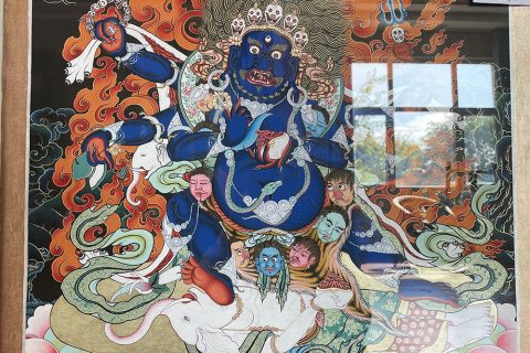 编号188-856491：彩绘唐卡-六臂玛哈嘎拉（60*47CM左右）