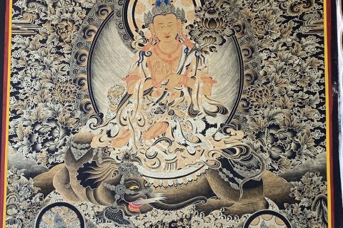 编号188-858992：黑金唐卡-普贤菩萨（100*70CM左右）