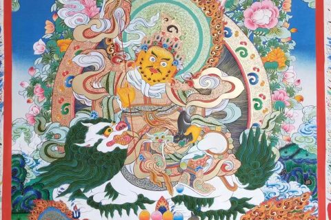编号188-924791：彩绘唐卡-财宝天王·五方财神（100*70CM左右）