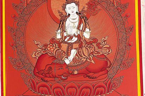 编号188-969447：红金唐卡-普贤菩萨（70*45CM左右）
