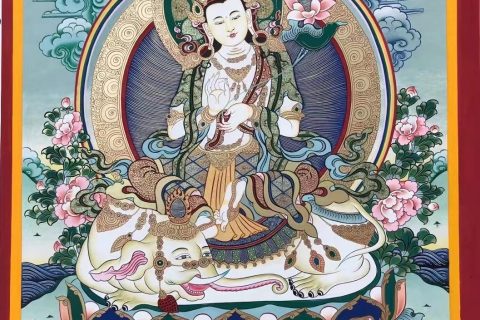 编号188-983235：彩绘唐卡-普贤菩萨（70*50CM左右）