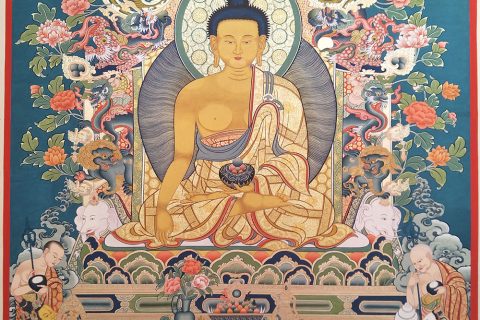 编号188-985750：彩绘唐卡-释迦牟尼佛（100*70CM左右）