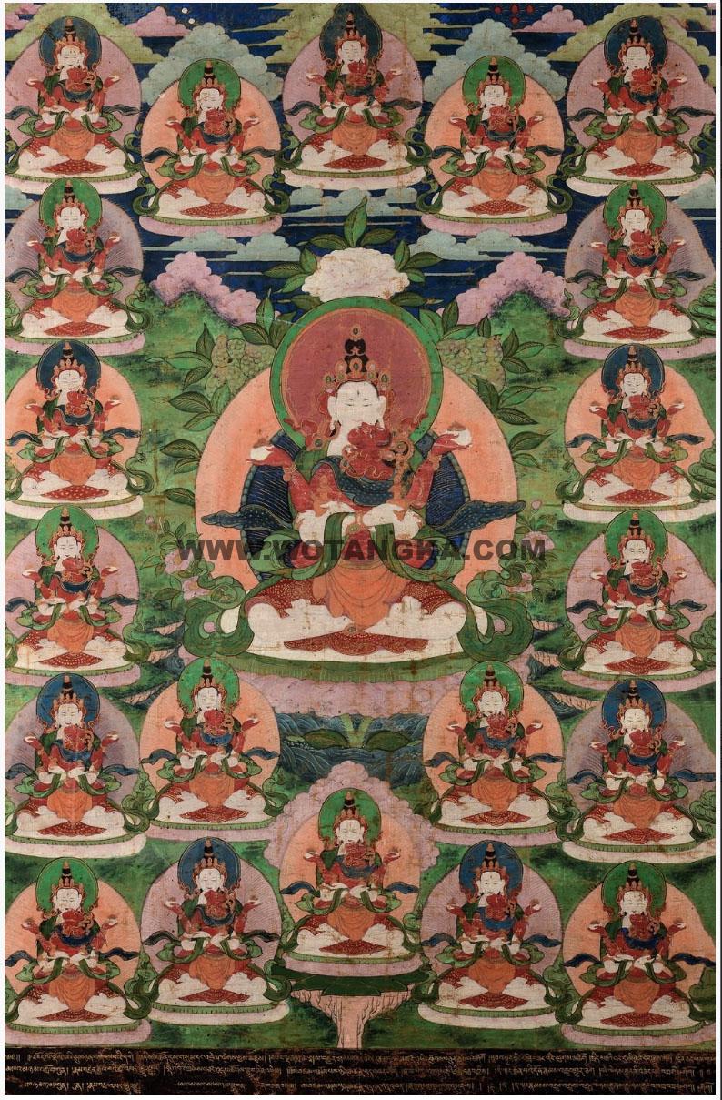 沃唐卡编号AC15211：白上乐王佛